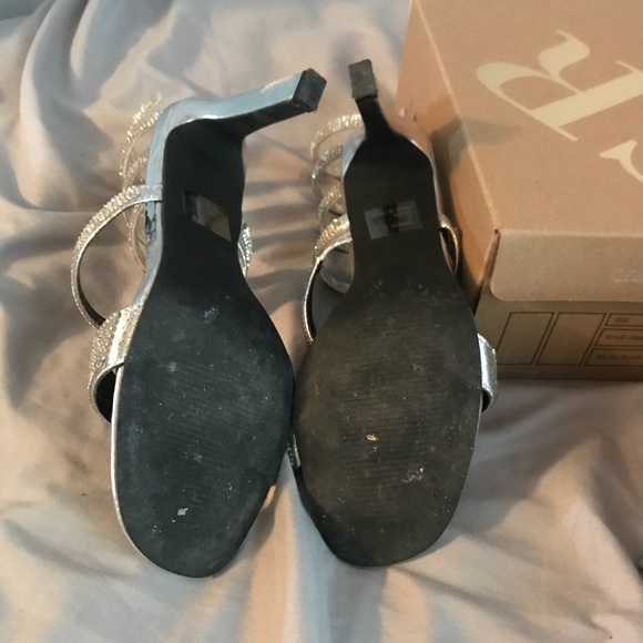 Rhinestone Coil Wrap Sandal Heels - Picture 6 of 7